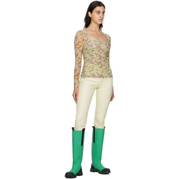 Ganni Rubber Country Boots Size 38 US 8 Kelly Green - Picture 3 of 12